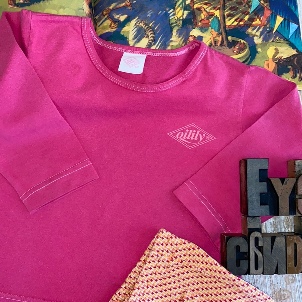 OILILY Girl’s L/S Crewneck T-Shirt in Pink